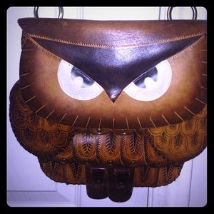 OWL PURSE handmade from genuine leather